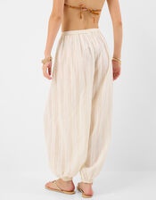 Shimmer Stripe Balloon Trousers, Cream (CREAM), large
