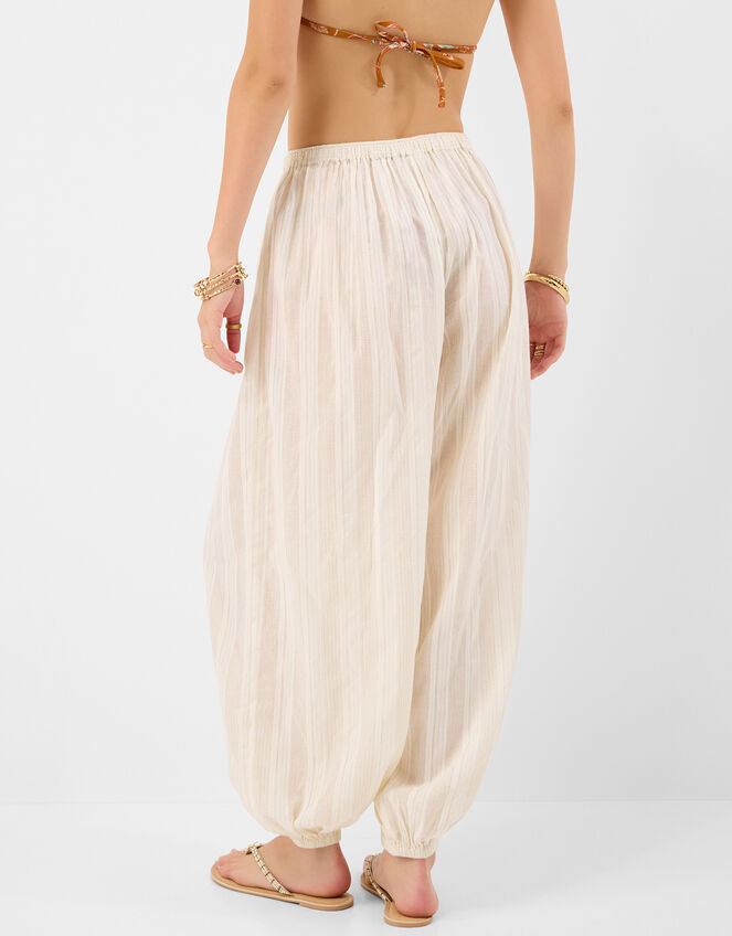 Shimmer Stripe Balloon Trousers, Cream (CREAM), large
