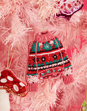 Embellished Christmas Jumper Hanging Decoration, , large