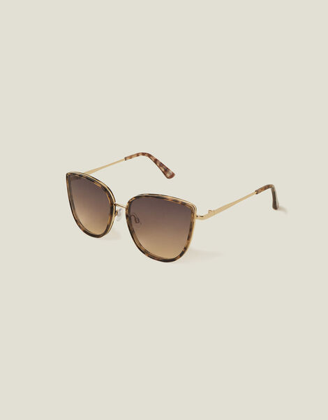 Metal Frame Cateye Sunglasses, , large
