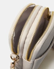 Double Pouch Phone Bag, Cream (CREAM), large