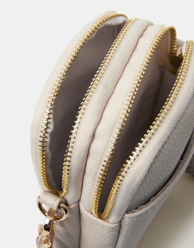 Double Pouch Phone Bag, Cream (CREAM), large