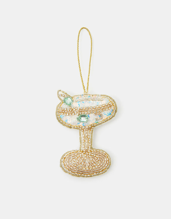 Cocktail Glass Embellished Christmas Tree Decoration, , large