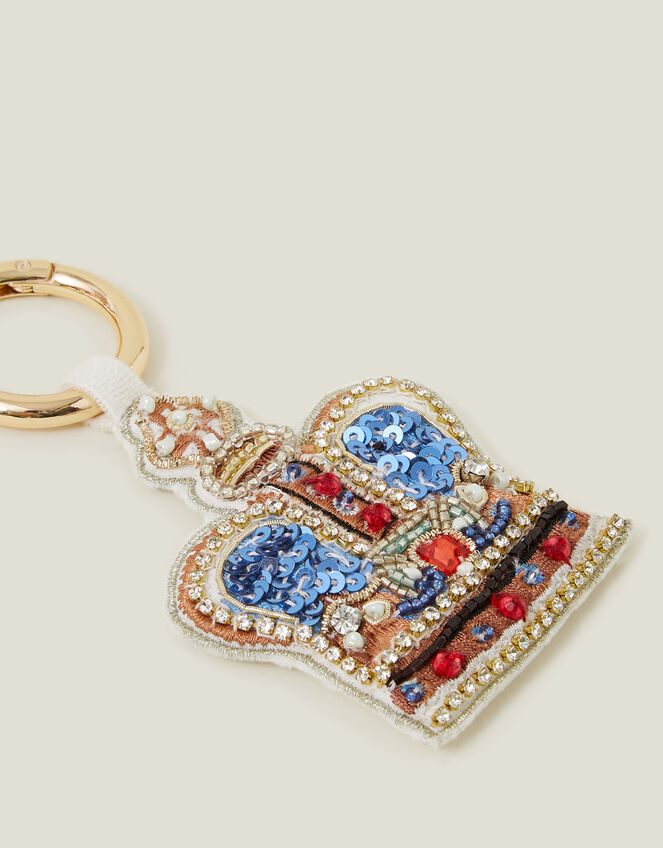 Embellished London Crown Keyring, , large