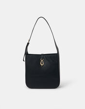 Clasp Leather Shoulder Bag, , large