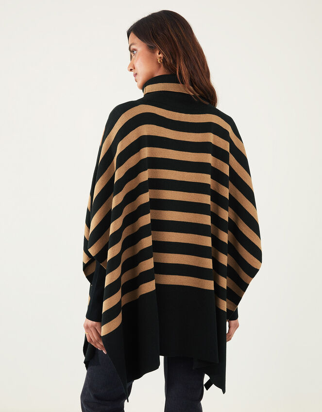 Stripe Rollneck Poncho, Multi (DARKS-MULTI), large