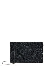 Tabitha Embellished Clutch Bag, Black (BLACK), large