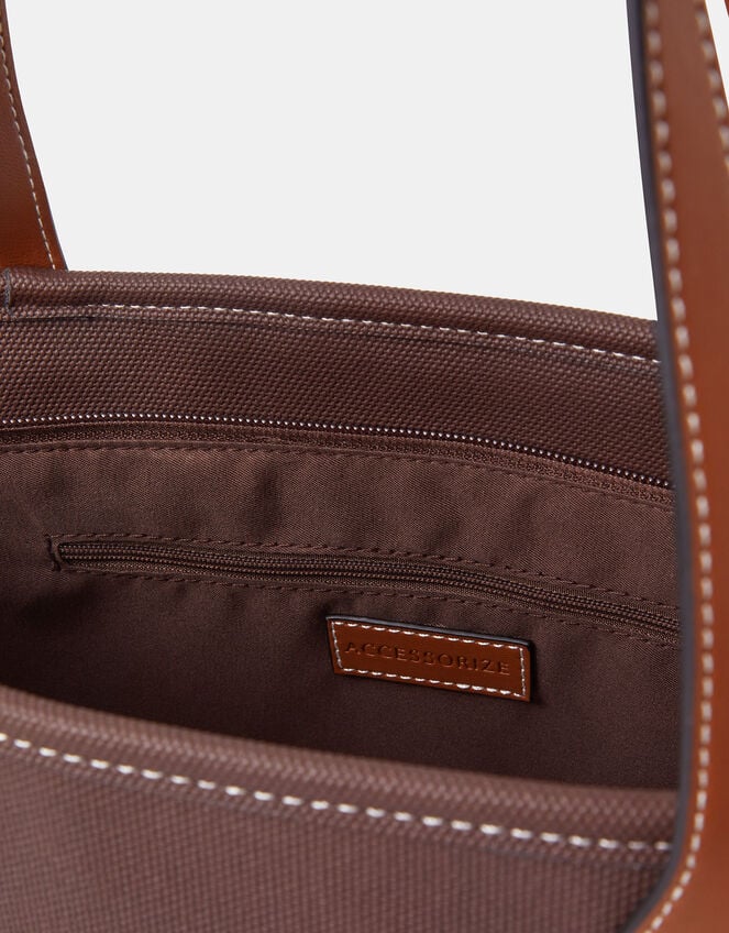 Plain Tote Bag, Brown (CHOCOLATE), large