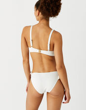 Ribbed Bunny Tie Bikini Briefs, White (WHITE), large