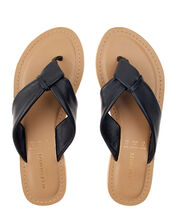 Knotted Thong Sandals, Black (BLACK), large