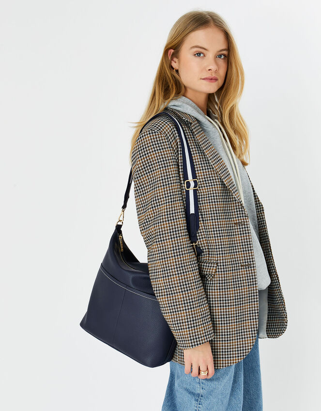 Sasha Webbing Shoulder Bag, Blue (NAVY), large