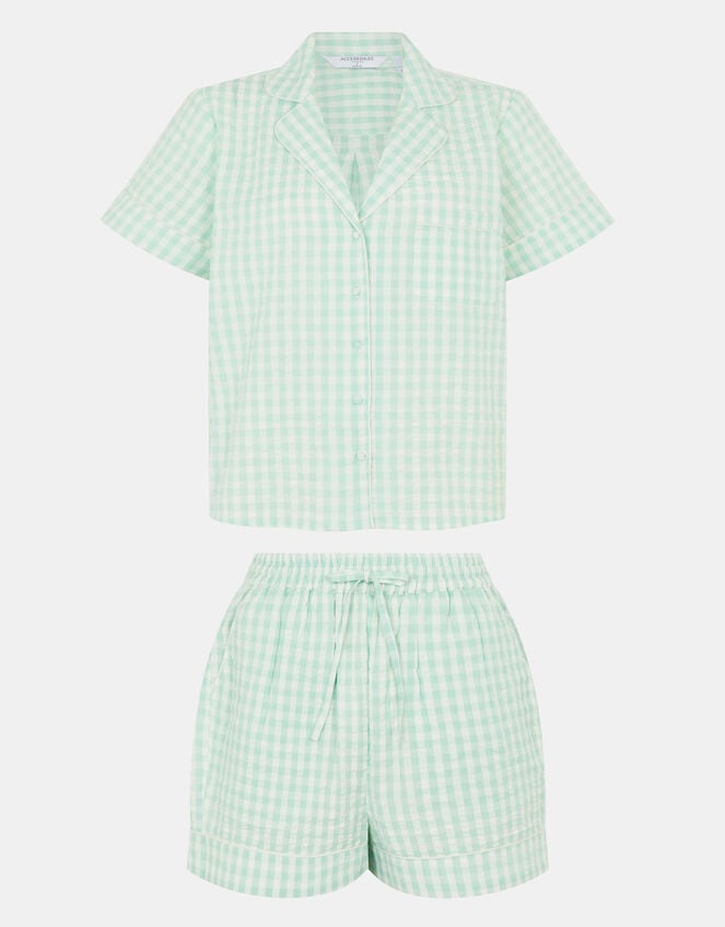 Gingham Short Pyjamas Set, Green (GREEN), large