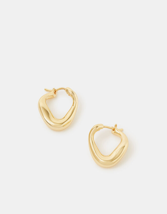 14ct Gold-Plated Chunky Oval Hoop Earrings, , large