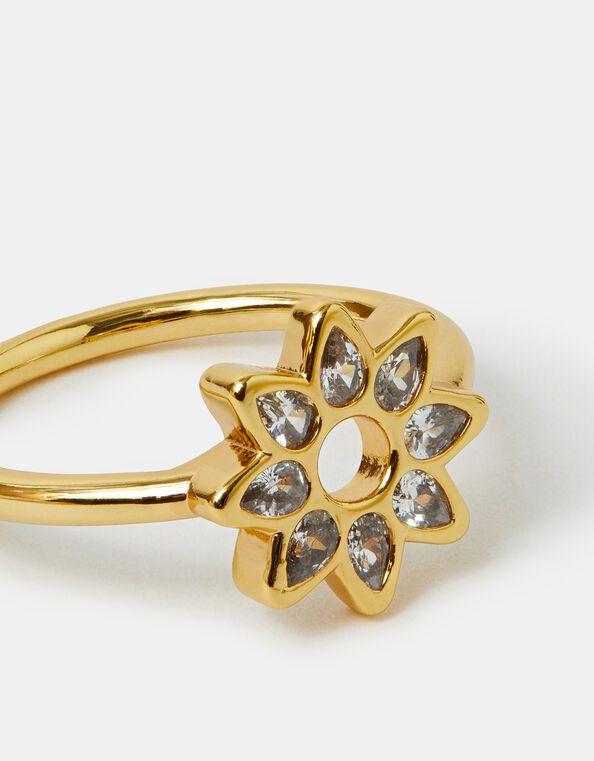 14ct Gold-Plated Sparkle Star Ring, Gold (GOLD), large