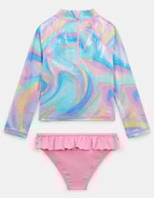 Girls Ombr&eacute; Rash Vest Swim Set, Multi (PASTEL MULTI), large