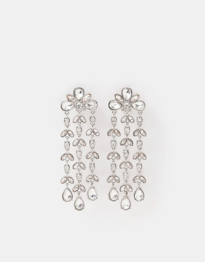 Dia Cascading Petal Drop Earrings, , large