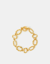 Stainless Steel Molten Chain T-Bar Bracelet, , large