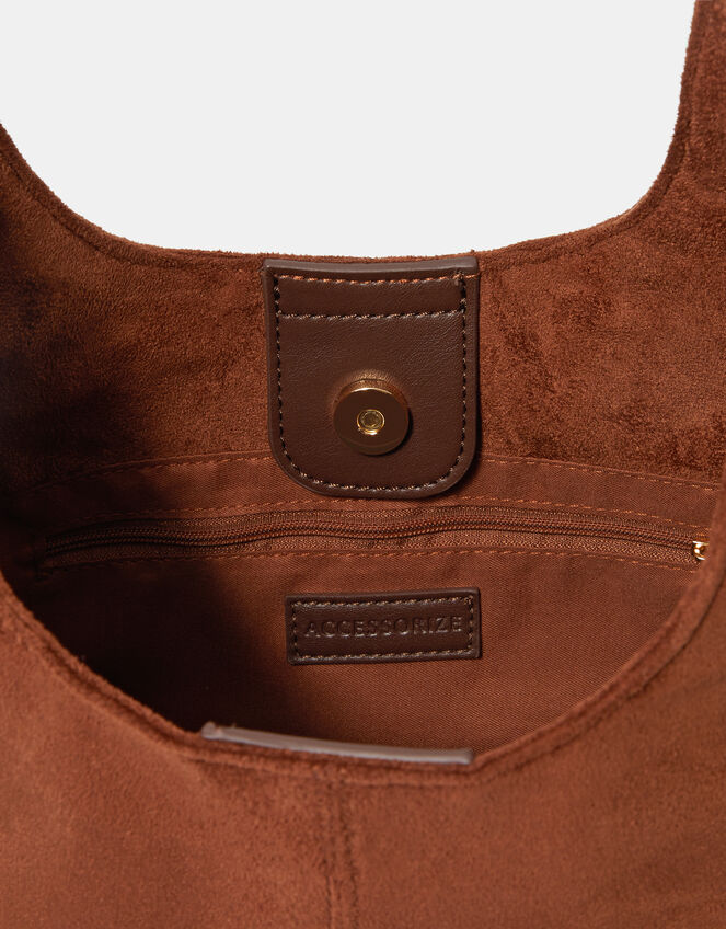 Faux Suede Shoulder Bag, , large
