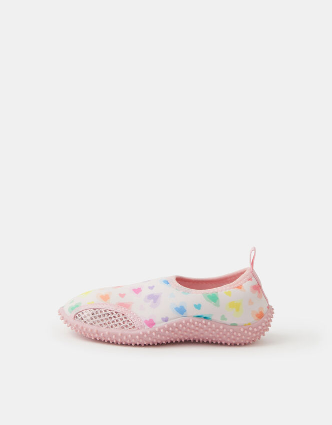 Girls Heart Print Water Shoes, Multi (PASTEL MULTI), large