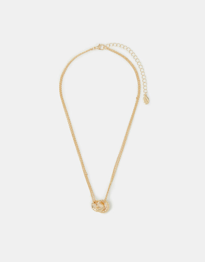 Linked Hoop Pendant Necklace, , large