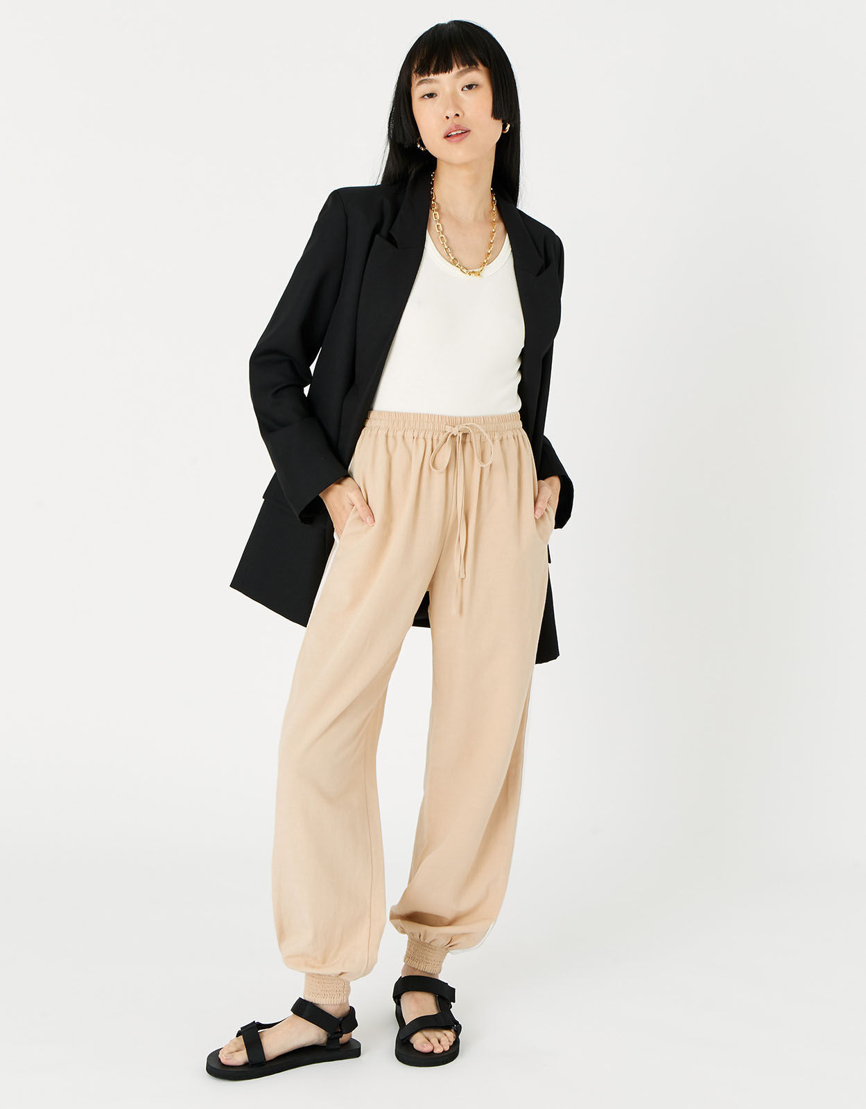 Drawstring joggers online in linen
