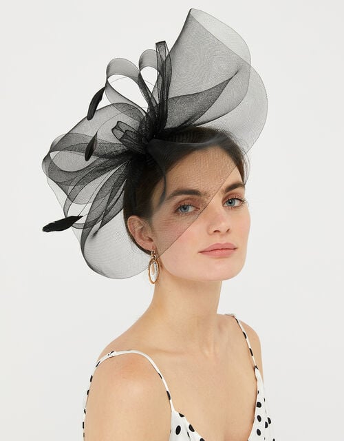 Rhea Oversized Bow Fascinator Headband Black Fascinators Accessorize UK
