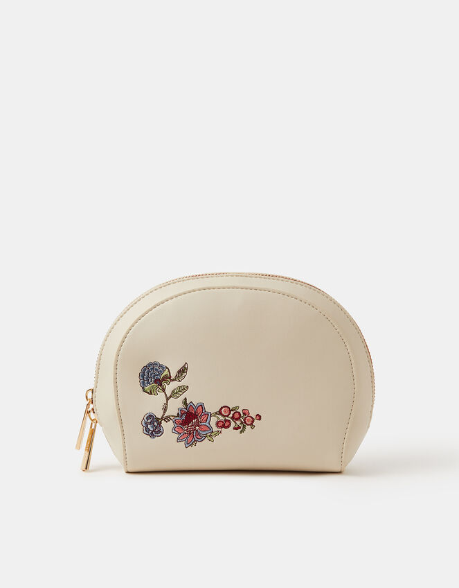Floral Embroidered Make Up Bag, , large