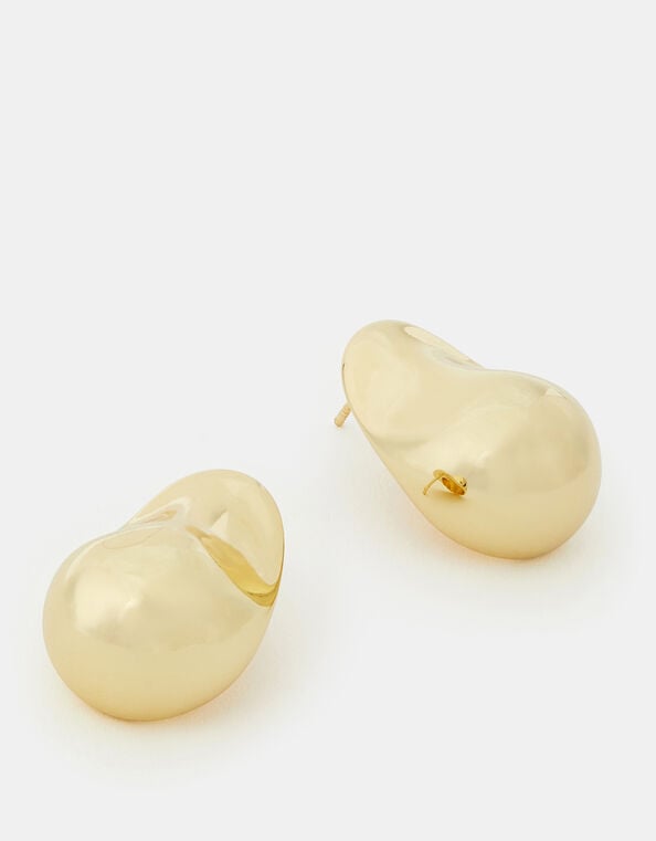 14ct Gold-Plated Molten Curve Drop Earrings, , large