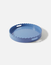 Large Scallop Round Tray, Blue (BLUE), large