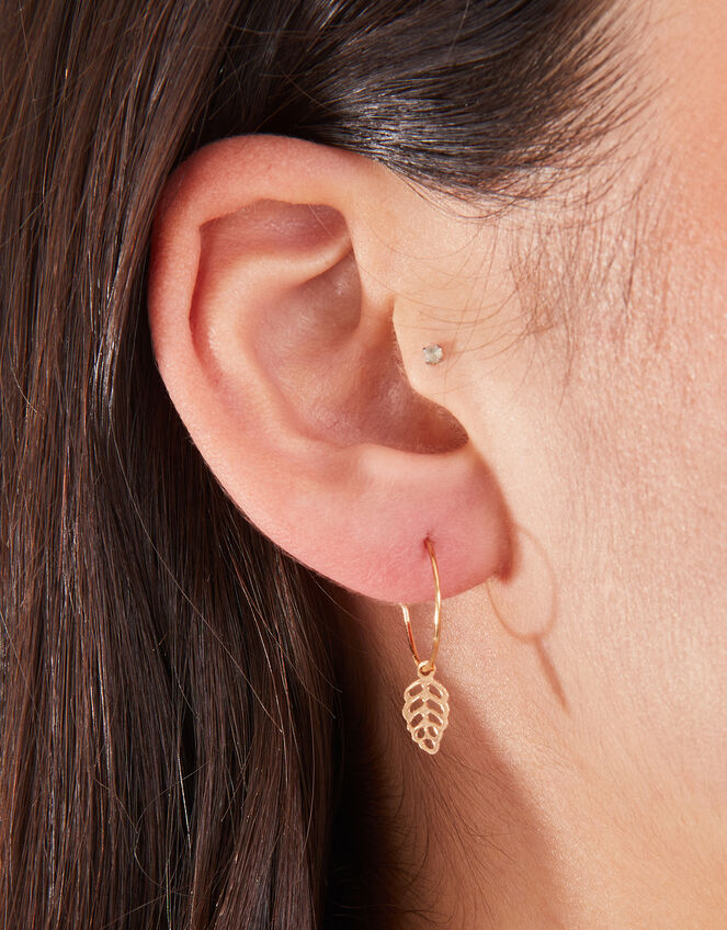 Pearl Leaf Hoops Set of Three, , large