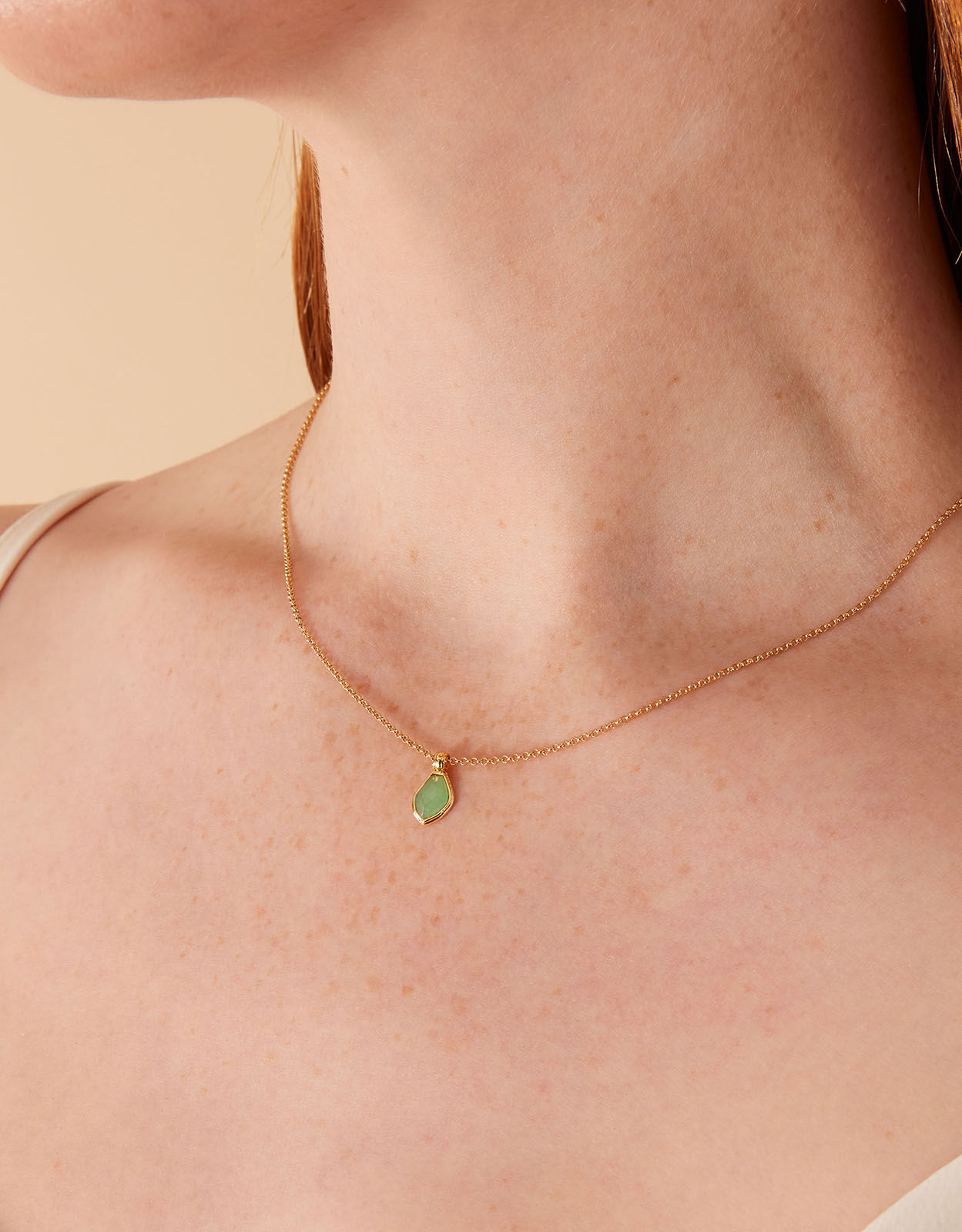 Light green stone necklace on sale