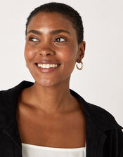 Small Chunky Hoop Earrings, , large