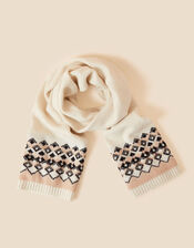 Fair Isle Edge Scarf, , large