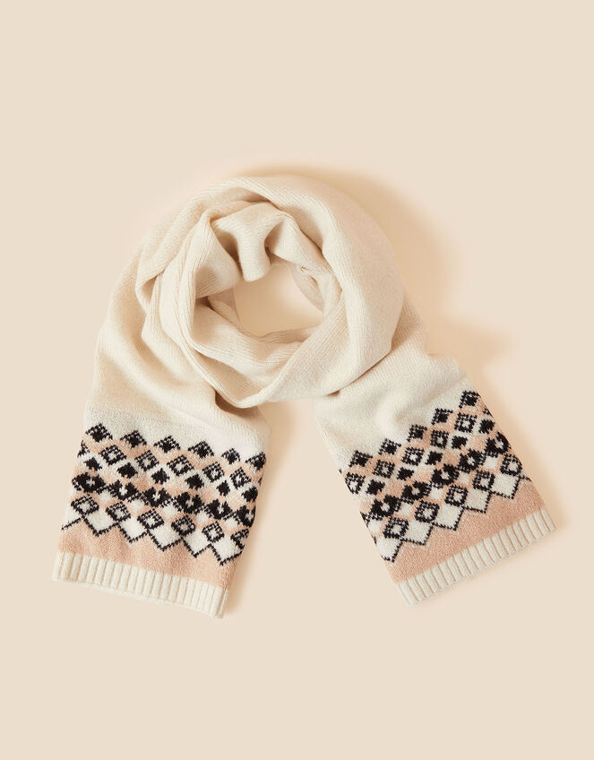 Fair Isle Edge Scarf, , large
