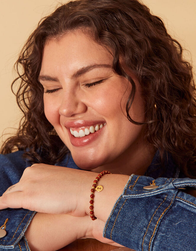 14ct GoldPlated Healing Stone Red Jasper Bracelet Z for Accessorize