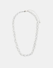 Sterling Silver-Plated Clear Quartz Necklace, , large