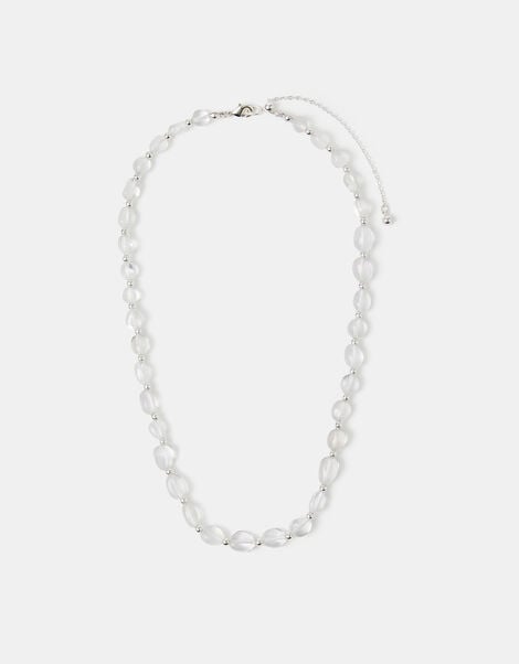 Sterling Silver-Plated Clear Quartz Necklace, , large