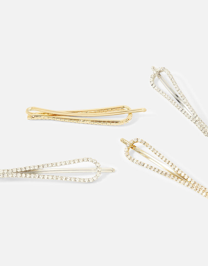 Shaped Diamante Hair Slide Set Hair clips Accessorize UK