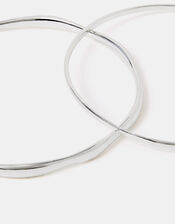 2-Pack Sterling Silver-Plated Bangles, , large