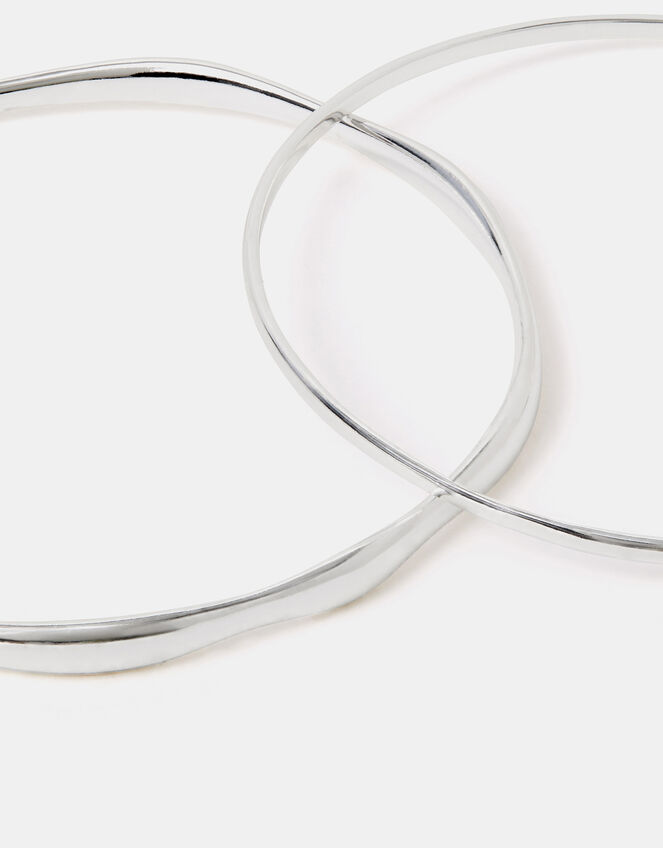 2-Pack Sterling Silver-Plated Bangles, , large