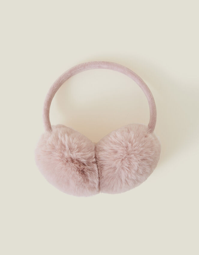 Girls Faux Fur Earmuffs, , large