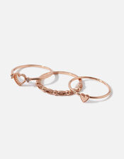 Rose Gold-Plated Stacking Rings Set of Three, Gold (ROSE GOLD), large