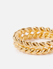 Gold-Plated Stacked Braided Ring, Gold (GOLD), large