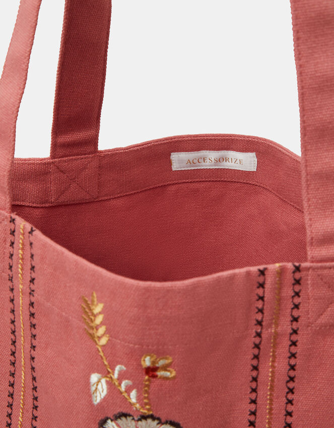 Floral Embroidered Shopper Bag, , large
