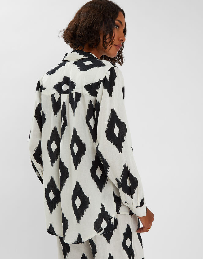 Abstract Diamond Print Shirt, Black (BLACK WHITE), large