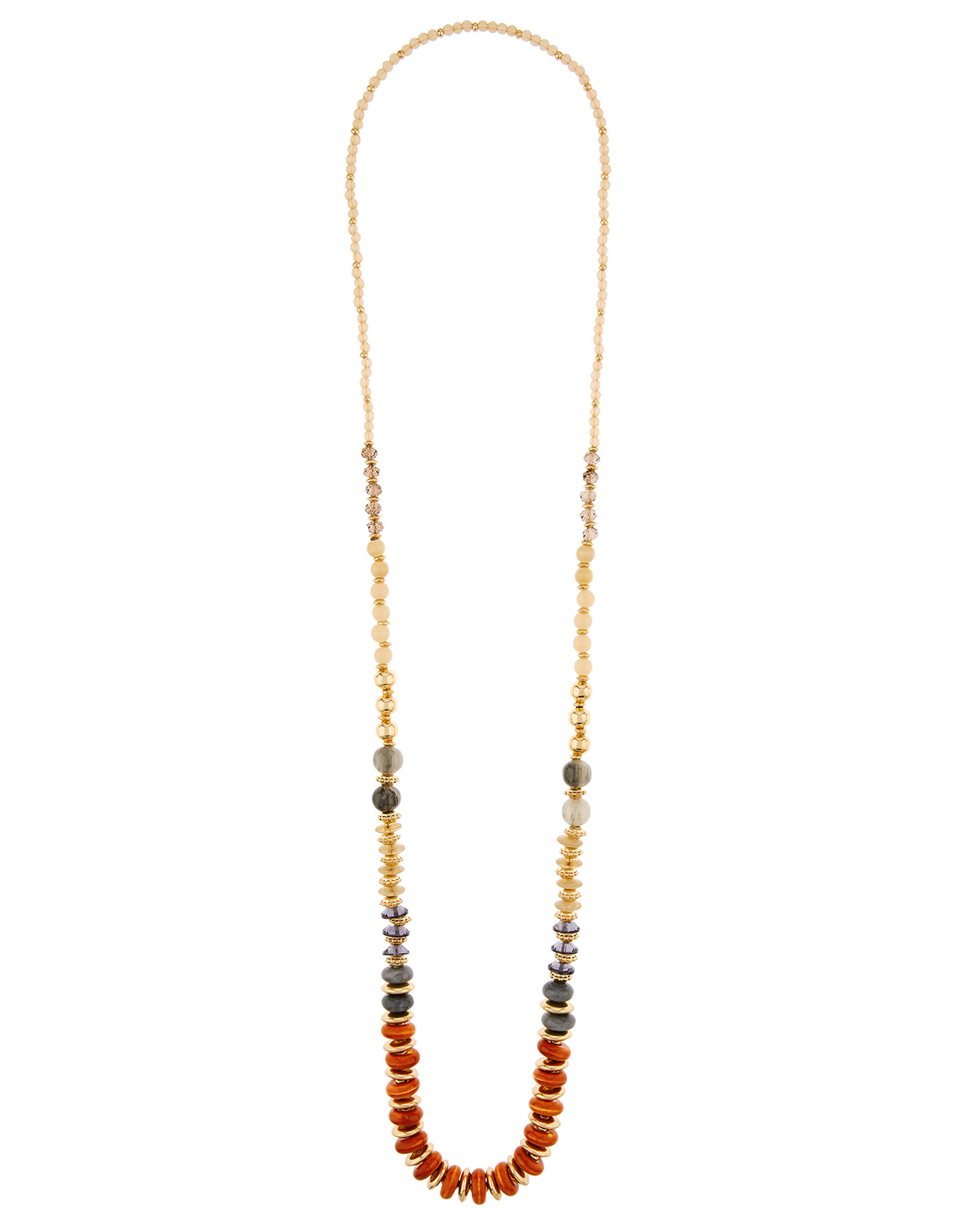 Ceramic Bead Long Rope Necklace, , large