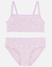 Girls Gingham Bikini Set, Purple (LILAC), large