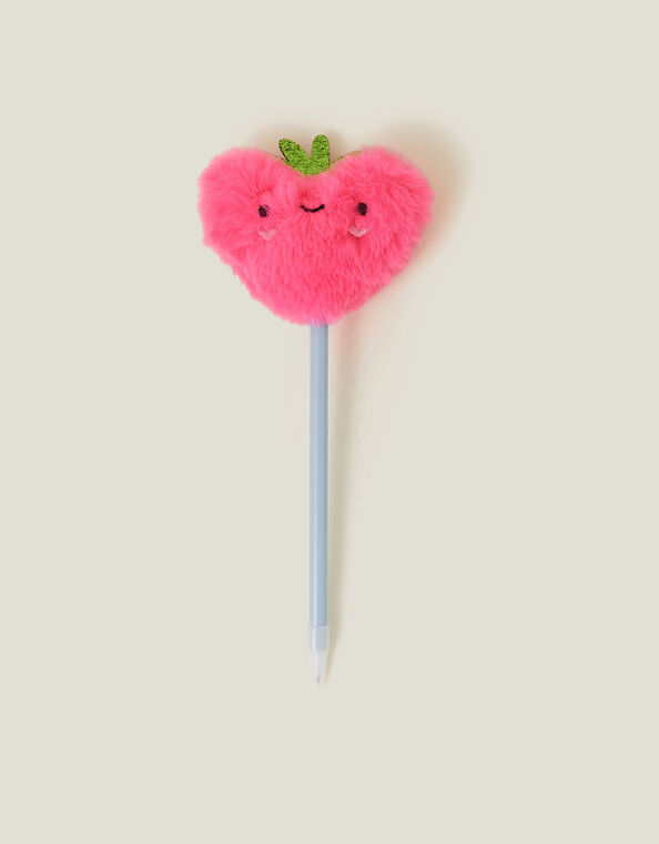 Girls Fluffy Strawberry Topper Pen, , large