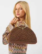 Metallic Macrame Handheld Bag, , large