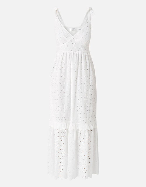 Pretty Broderie Maxi Dress, Ivory (IVORY), large